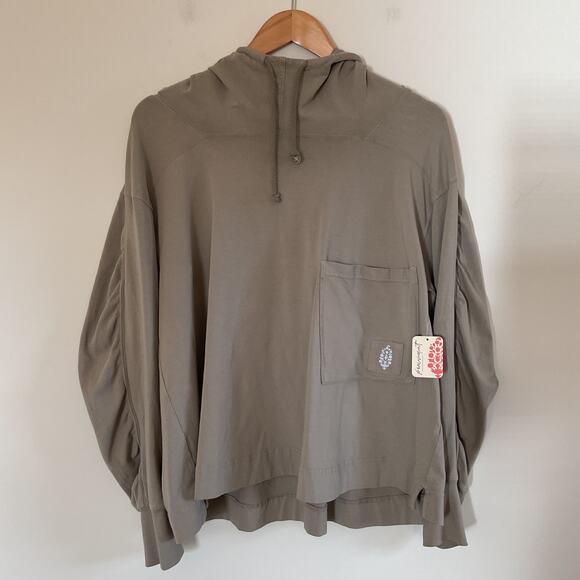 Free People FP MOVEMENT Hot Shot Hooded Layer Slouchy Fit Hoodie XS Sage Stone - Picture 1 of 12